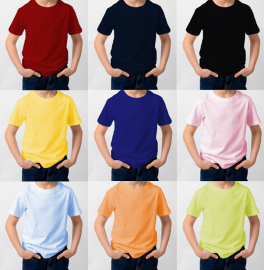 CAMISETA INFANTIL E JUVENIL COLORIDA 100% POLIESTER PARA SUBLIMAO 2 , 4 , 6 , 8 , 10 , 12 , 14 , 16 